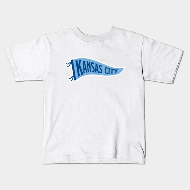 Kansas City Pennant - White Kids T-Shirt by KFig21